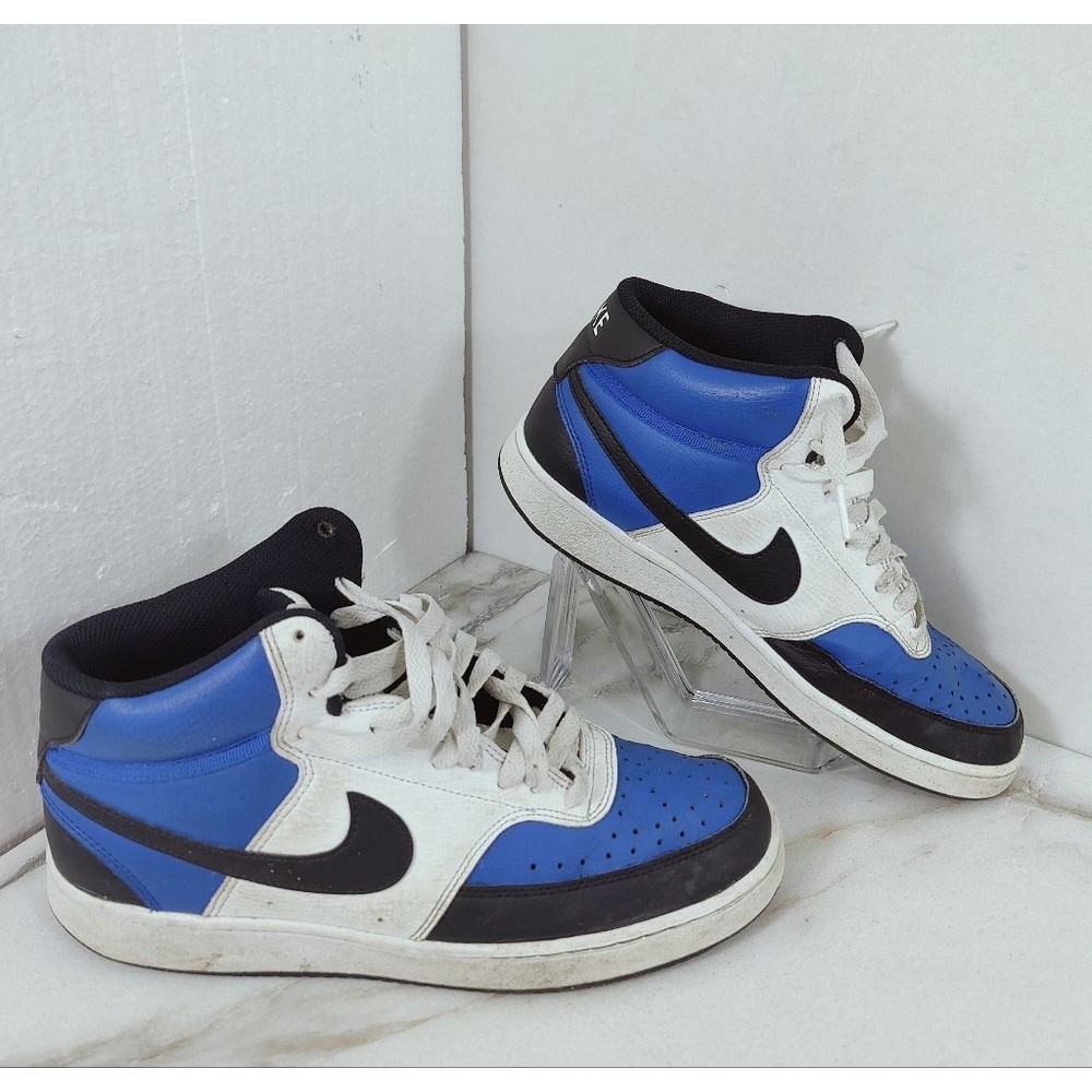 Nike Men's Court Vision Mid Nn Af Basketball Sneakers Blue Black White, 8.5
